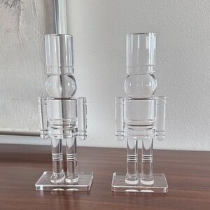 Pair of Becki Owens 8” Acrylic Nutcracker Figurines NWOT